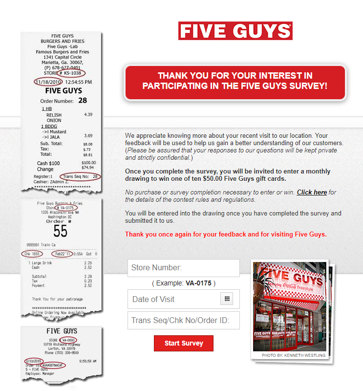 Take Part in Five Guys Customer Survey